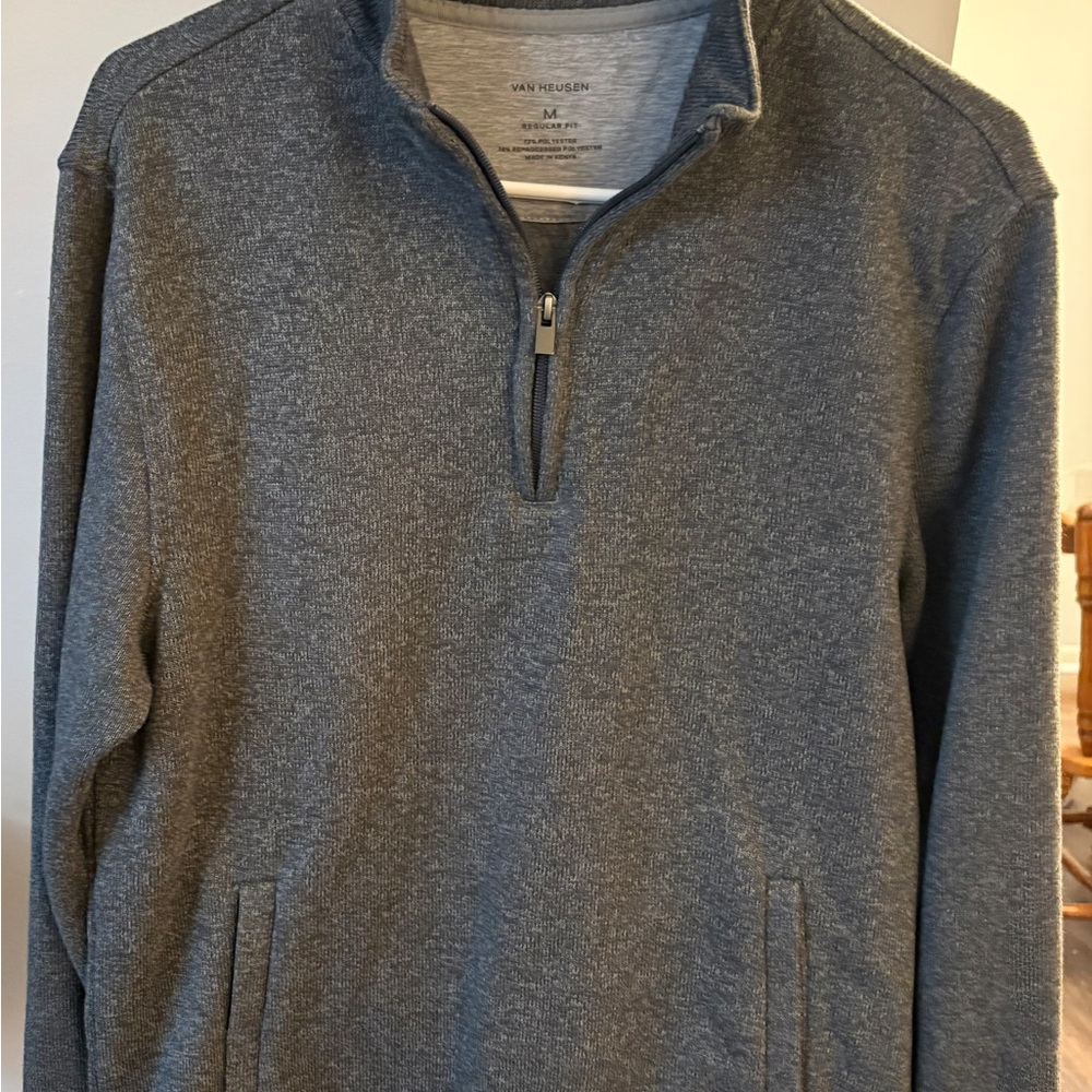 Van Heusen Men's Charcoal Zip-Up Sweater